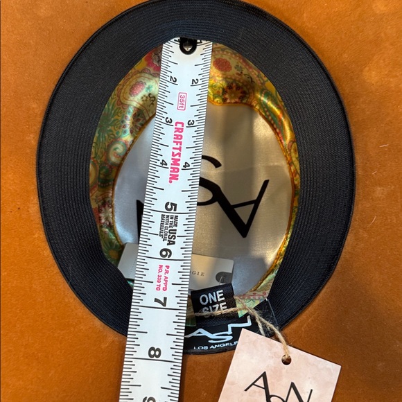 Anthropologie Asn Deep Rust Rancher Hat Double Braided Vegan Suede Brown - Picture 5 of 9